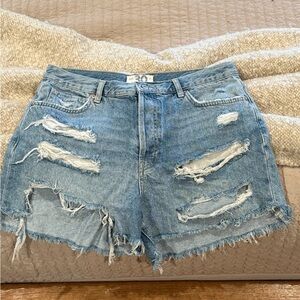 Free People Distressed Denim Shorts